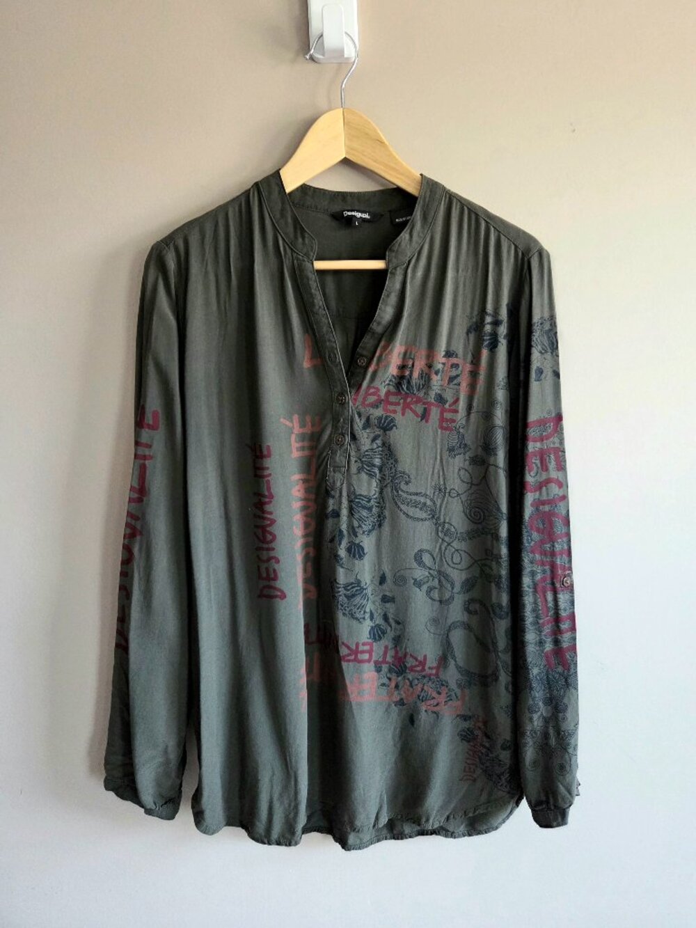 Desigual Blouse Leeds Loose Fit Green Tunic